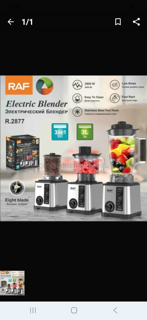 RAF 3-in-1 Heavy Duty Electric Blender