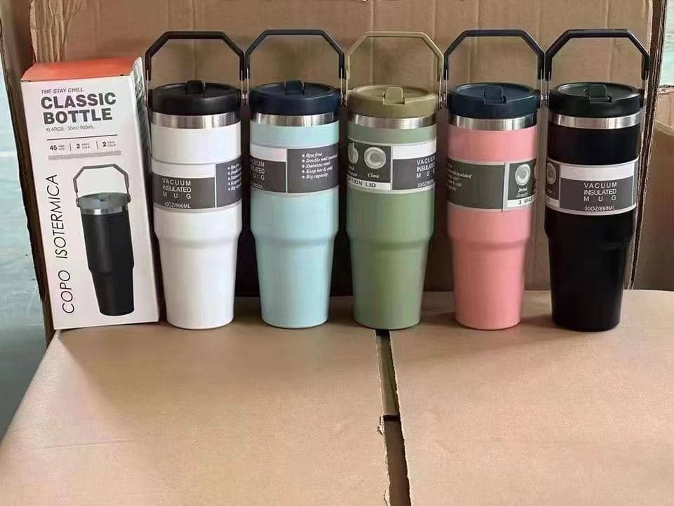 Vacuum insulated stainless steel mugs
