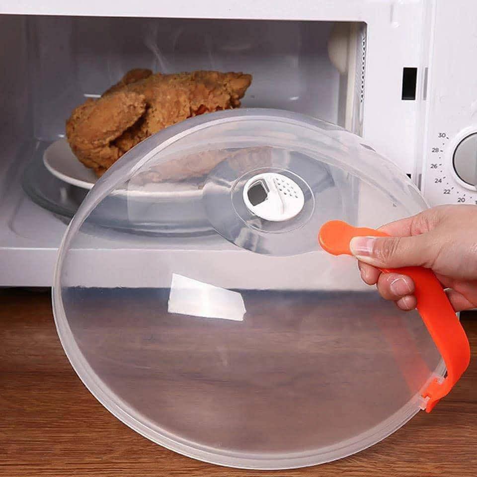 Microwave Splatter Cover with Heat-Resistant Handle &amp; Adjustable Steam Vent